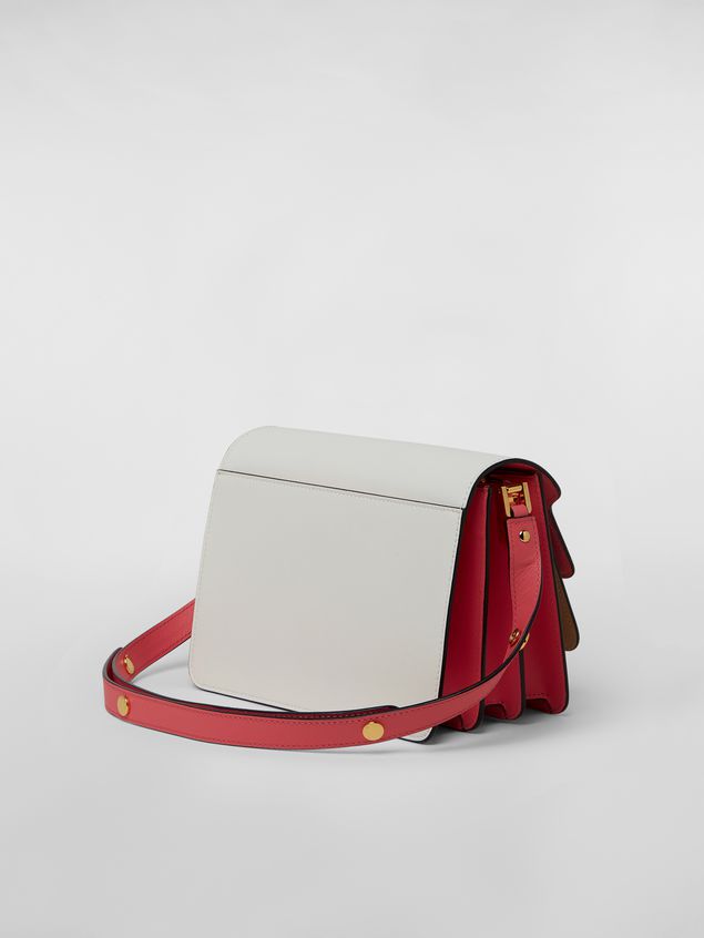 Trunk Bag Marni TRUNK bag in saffiano calfskin in white, beige and pink Woman