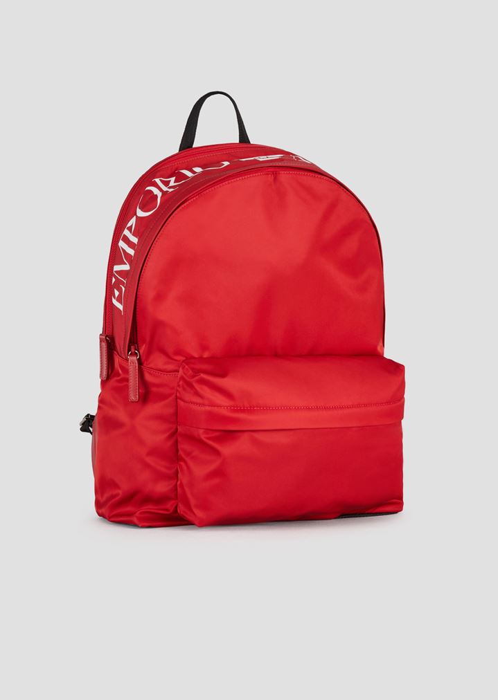 Backpack in nylon tech fabric with maxi-logo on the top Backpack in nylon tech fabric with maxi-logo on the top