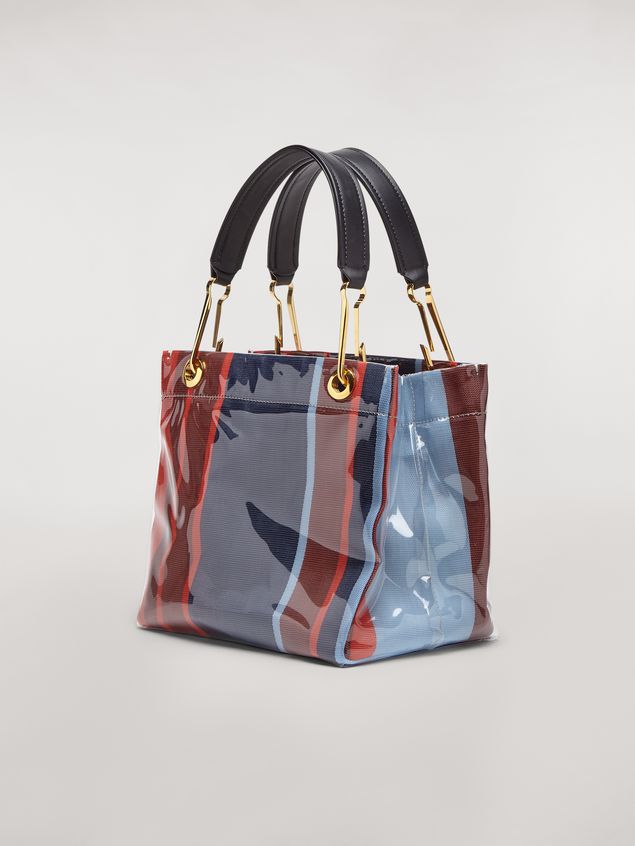 Handbag Marni GLOSSY GRIP tote bag in striped polyamide Woman