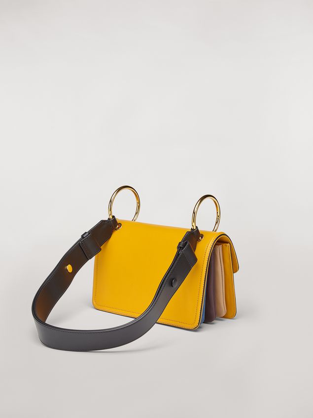 Shoulder Bag Marni NEW BEAT bag in yellow calfskin with Marni logo shoulder strap Woman