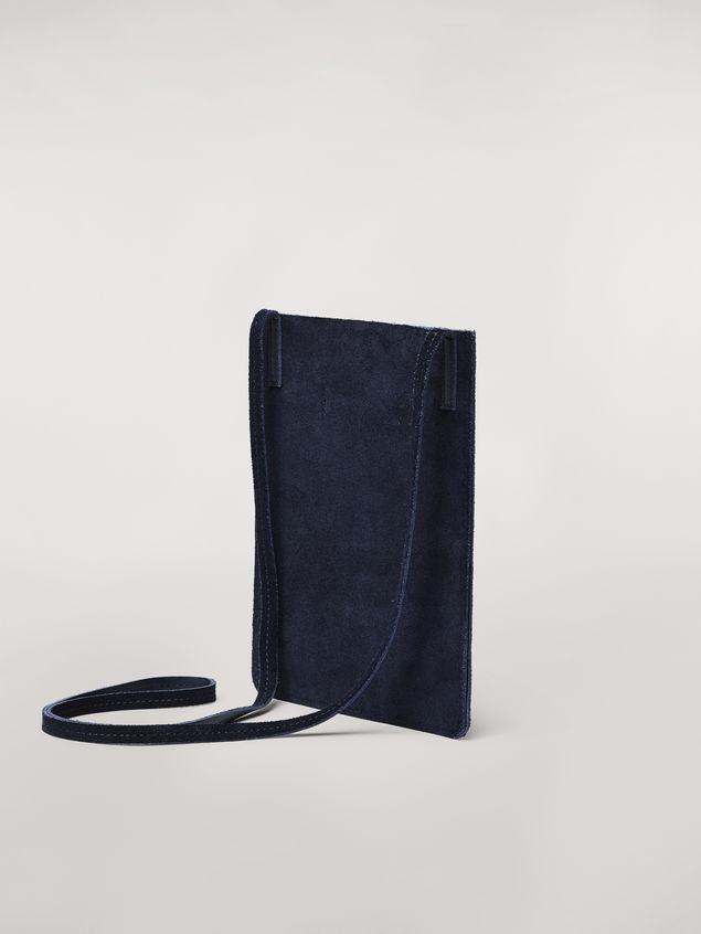 Shoulder Bag Marni Suede flat bag with shearling patch Man