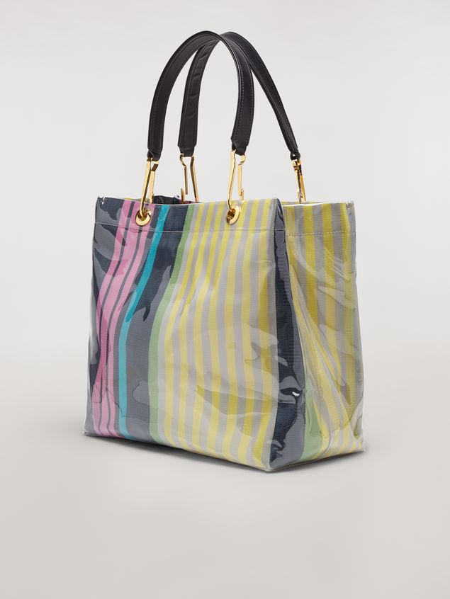 Shopping Bag Marni GLOSSY GRIP shopping bag yellow green grey pink and turquoise Woman