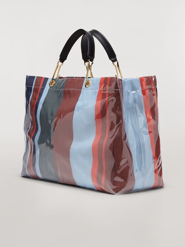 Shopping Bag Marni GLOSSY GRIP shopping bag blue burgundy pale blue and red Woman