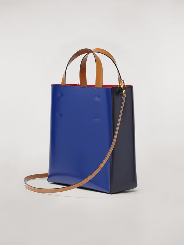 Shopping Bag Marni MUSEO bag in calfskin blue Woman