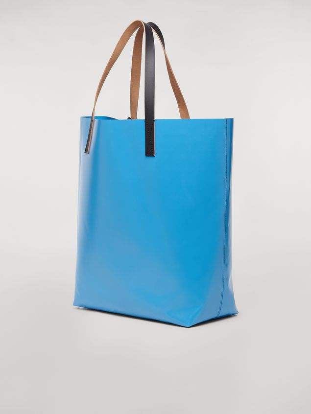 Shoulder Bag Marni Shopping bag in coated PVC print by artist Bruno Bozzetto pale blue Man