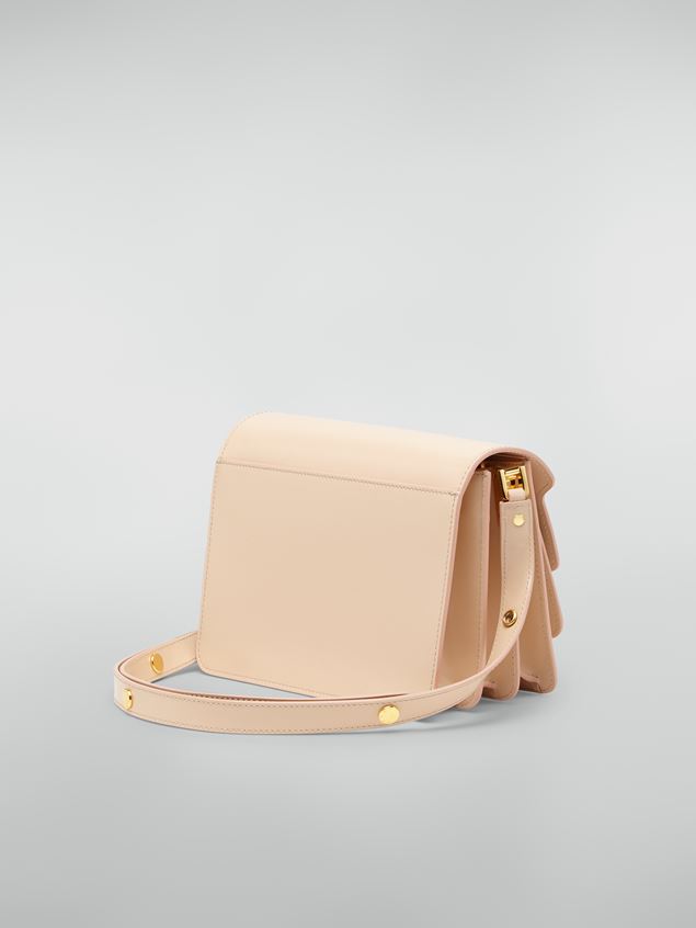Crossbody Bag Marni TRUNK Tasche aus poliertem Kalbsleder in Beige Damen