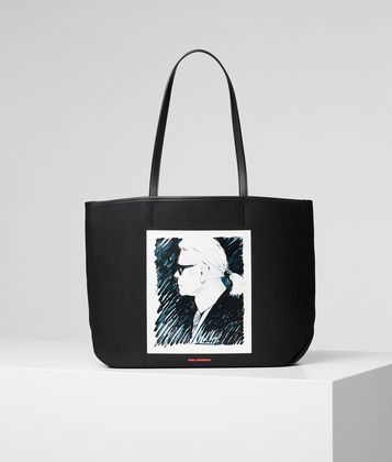 KARL LAGERFELD KARL LEGEND CANVAS TOTE