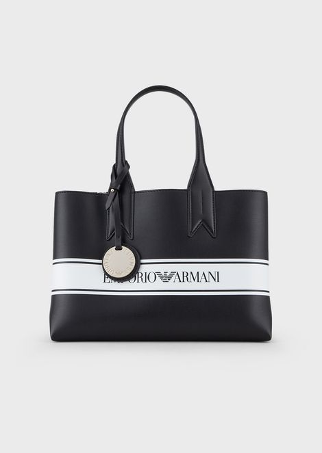 Leather Mini Shoulder Bag With Logo Band Woman Emporio