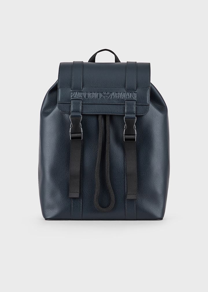 leather armani backpack