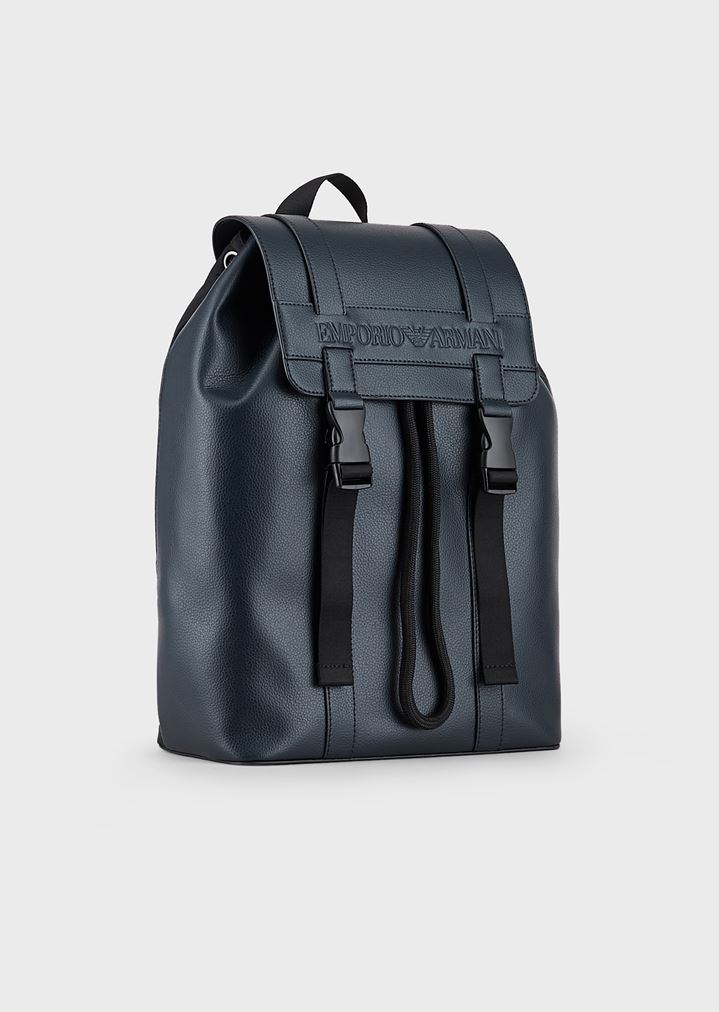 leather armani backpack