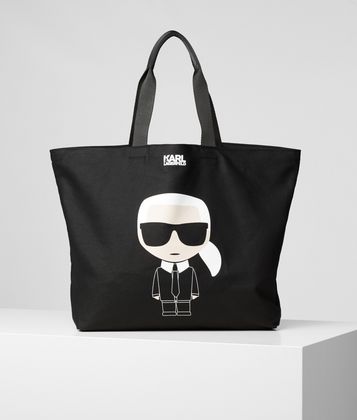 KARL LAGERFELD K/IKONIK CANVAS TOTE BAG