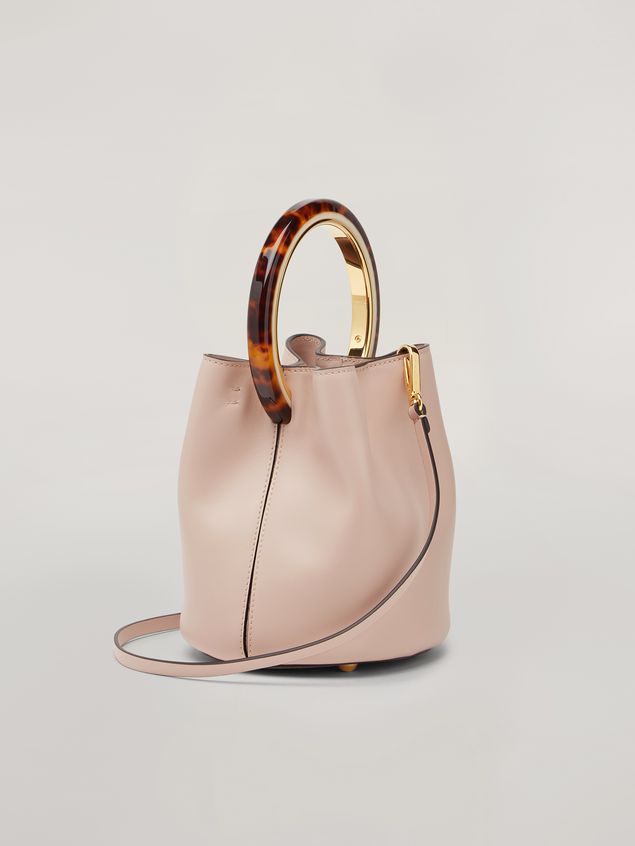Backpack Marni PANNIER bag in pink leather with design handle Woman