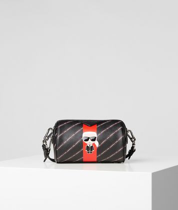 KARL LAGERFELD K/STRIPE IKONIK BARREL BAG