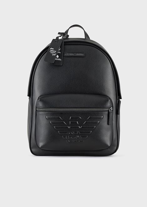 grained leather with side pockets 