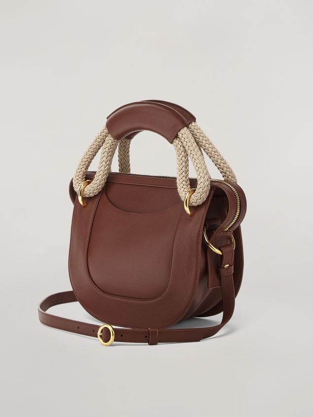 Handbag Marni BONNIE handbag in calf with leather and rope handle Woman
