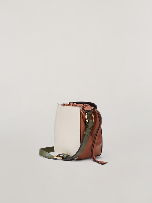 Shoulder Bag Marni GUSSET shoulder bag in calf and nappa white brown and green Woman