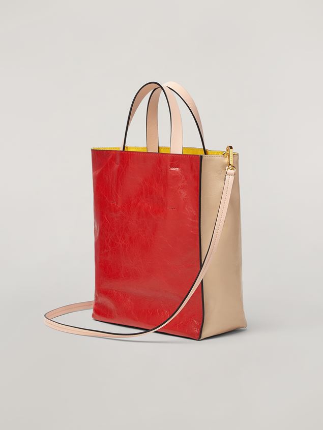 Shopping Marni Tasche MUSEO SOFT aus Kalbsleder in Weiß, Rot und Rosa Damen
