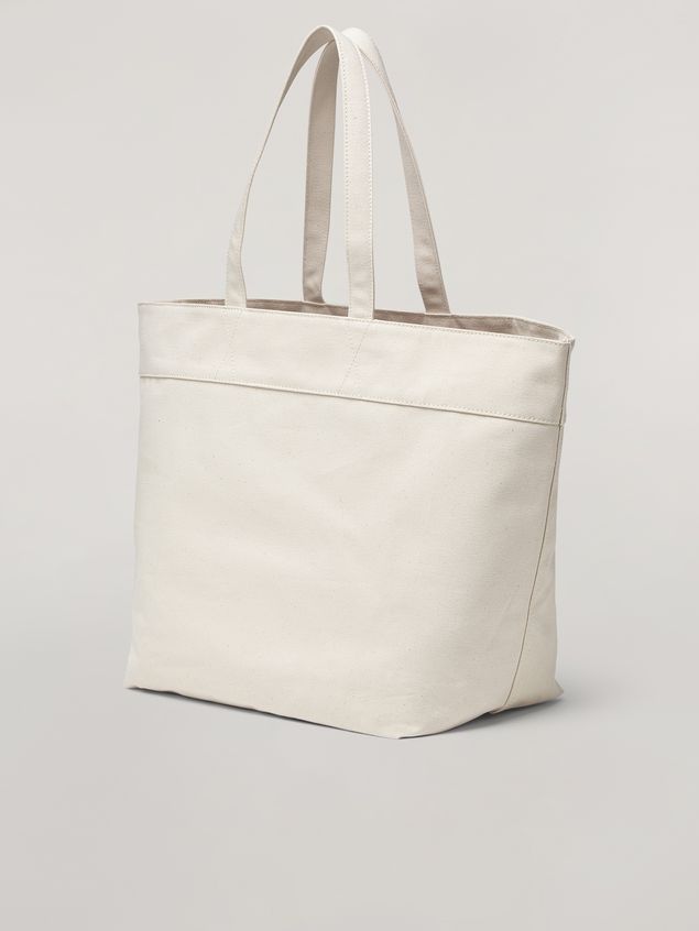 Shopping Bag Marni HARLEM bag in canvas Jungle Liz print white Woman