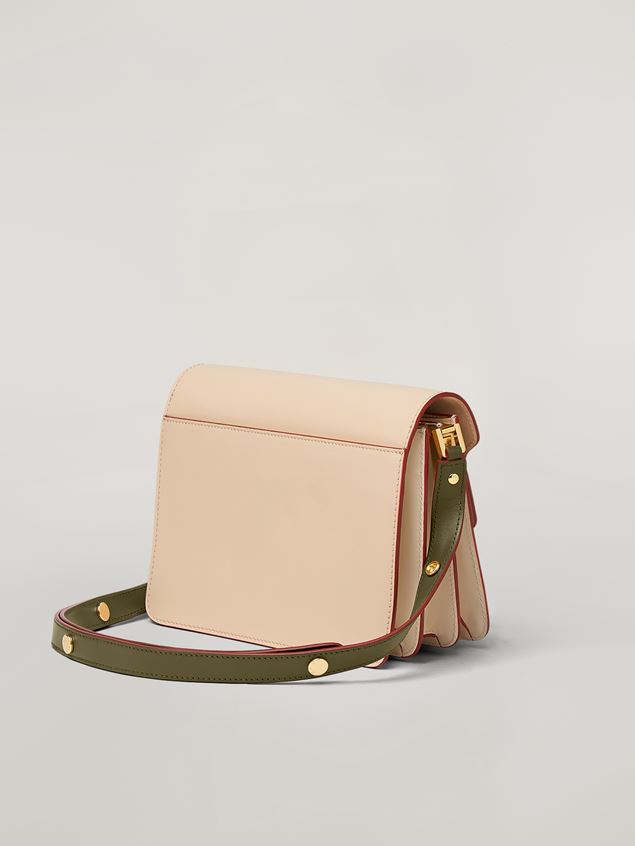 Crossbody Bag Marni TRUNK Bag aus glattem Kalbsleder in Rosa, Weiß und Grün Damen