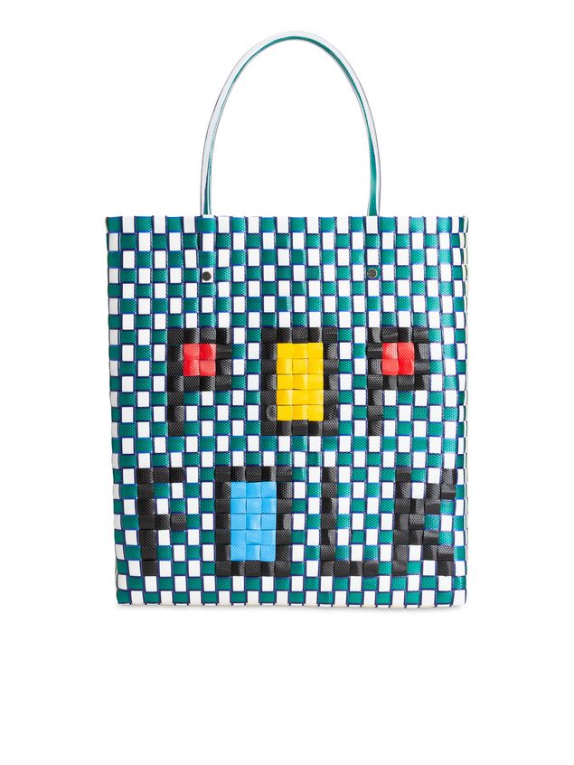 Shopping Bag Marni Medium MARNI MARKET shopping bag in woven polypropylene with POP FOLK writing Man