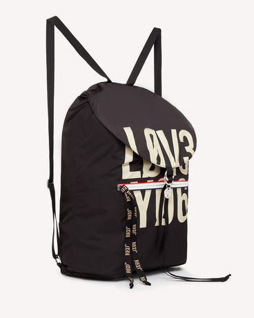 REDValentino ENCRYPTED LOVE NOTES RED PACKER BACKPACK