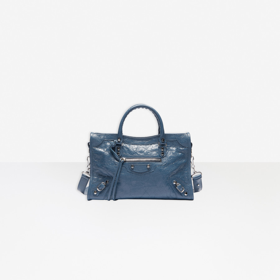 blue balenciaga handbag