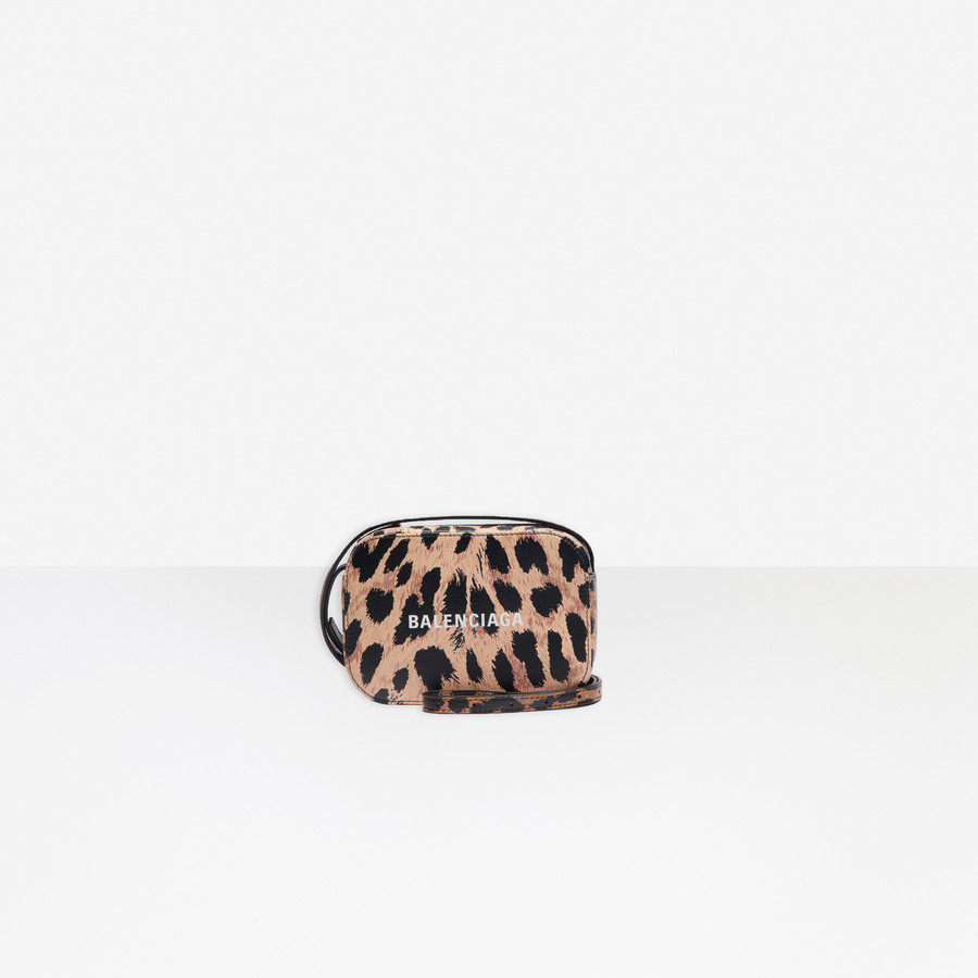 balenciaga leopard camera bag