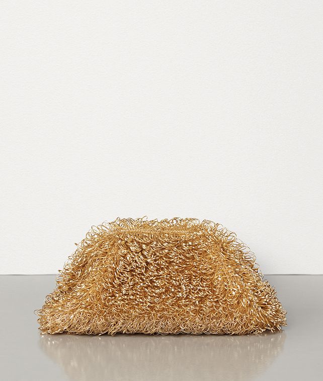 BOTTEGA VENETA THE SPONGE POUCH IN METALLIC LAMB Clutch Woman fp
