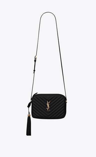 saint laurent black monogram detail quilted leather bag