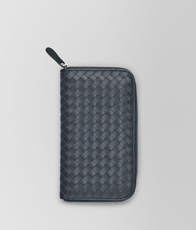 BOTTEGA VENETA PORTAFOGLIO CON ZIP IN INTRECCIATO VN LIGHT TOURMALINE Portafoglio grande Uomo fp