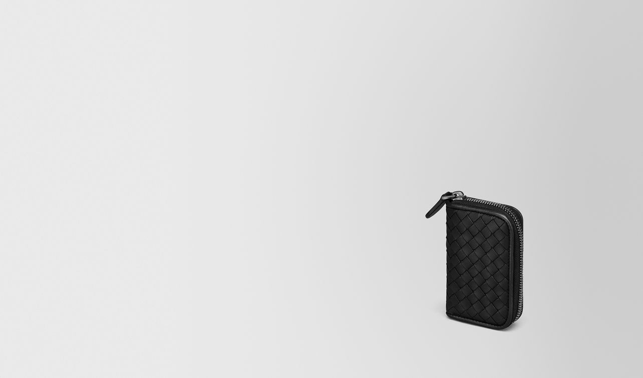coin purse in nero intrecciato nappa landing