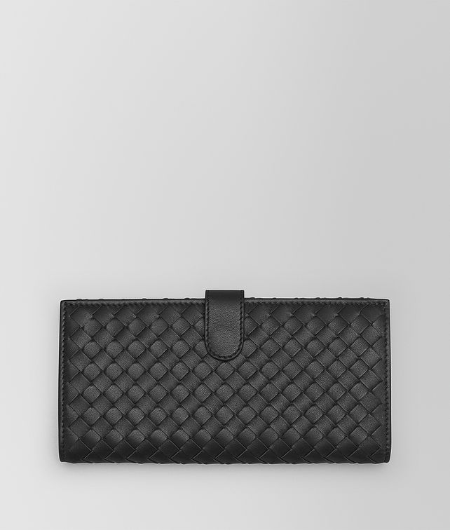 BOTTEGA VENETA CONTINENTAL WALLET IN NERO INTRECCIATO NAPPA Large Wallet Woman fp