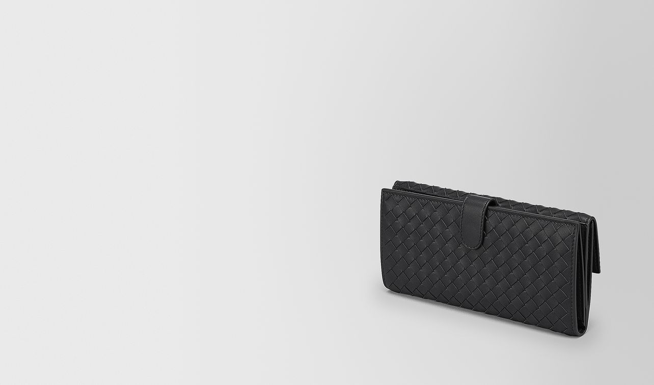 continental wallet in nero intrecciato nappa landing