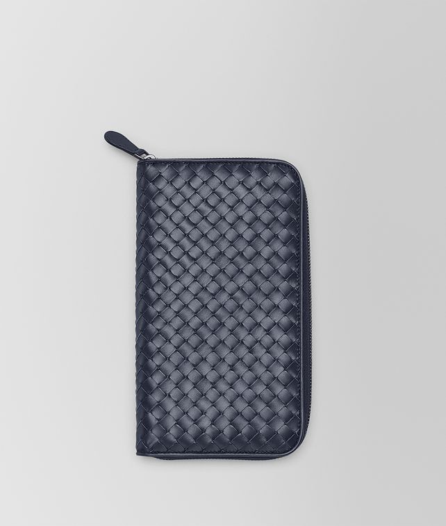 BOTTEGA VENETA ZIP AROUND WALLET IN LIGHT TOURMALINE INTRECCIATO VN Large Wallet Man fp