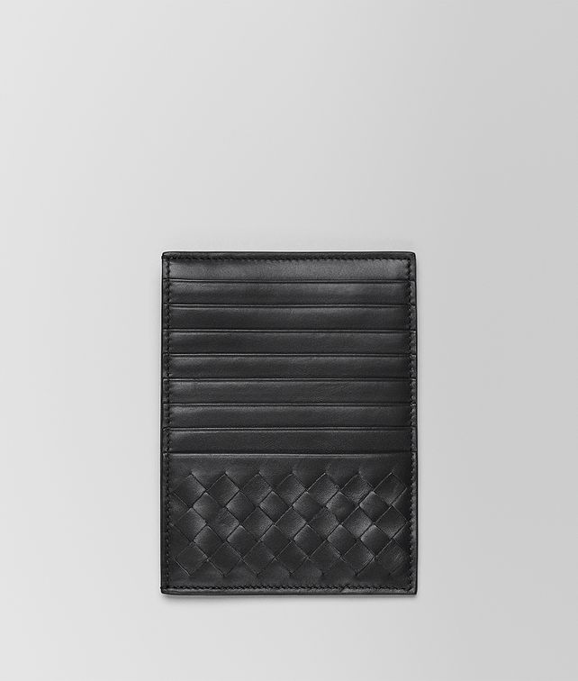 BOTTEGA VENETA CARD CASE IN NERO INTRECCIATO CALF Card Case E fp