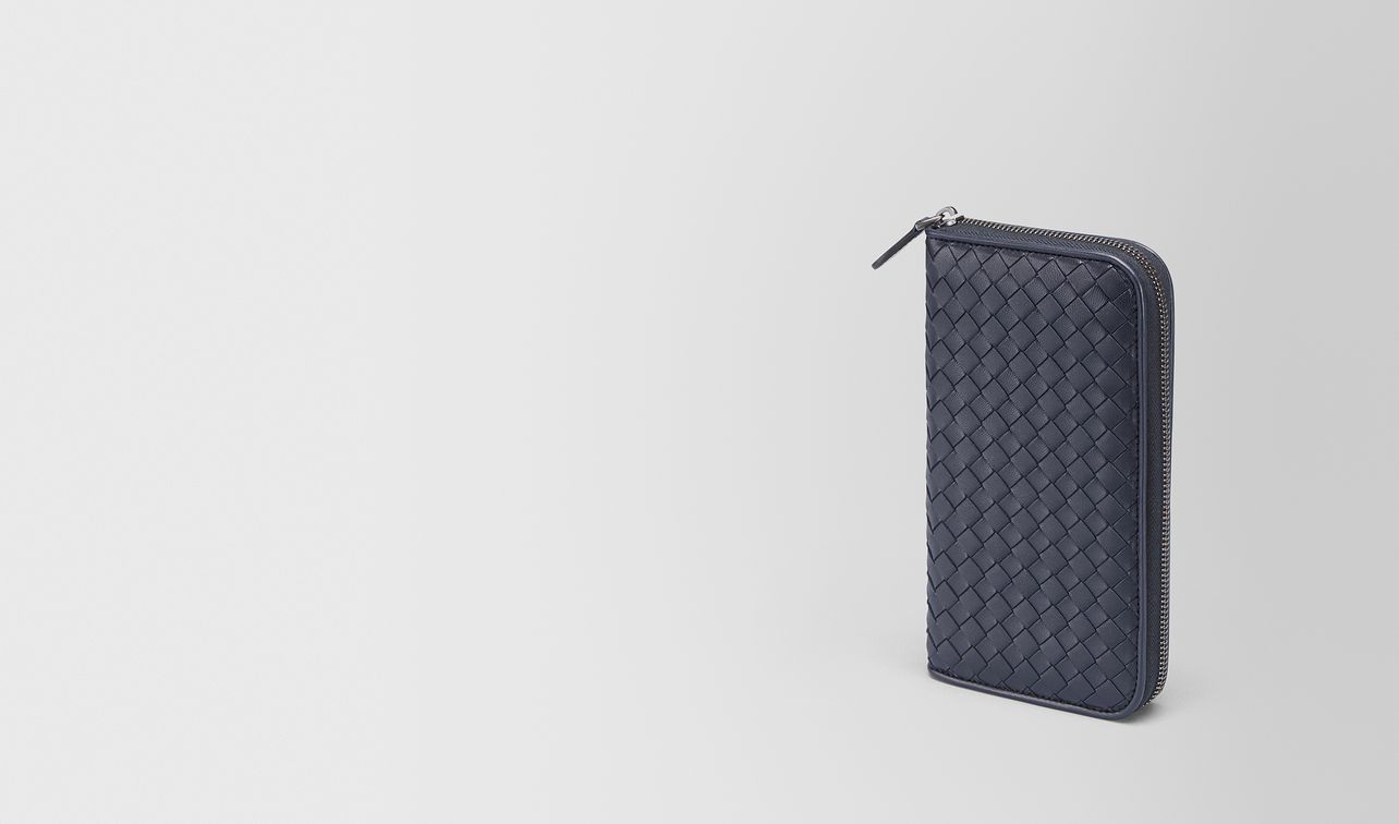 zip around wallet in tourmaline intrecciato nappa landing