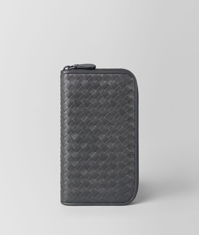 BOTTEGA VENETA ZIP AROUND WALLET IN ARDOISE INTRECCIATO VN Large Wallet Man fp