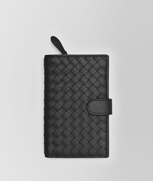 BOTTEGA VENETA CONTINENTAL WALLET IN NERO INTRECCIATO NAPPA Large Wallet Woman fp