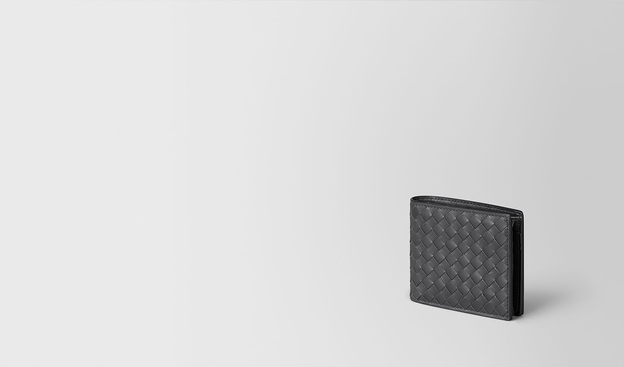 bi-fold wallet with coin purse in ardoise intrecciato vn landing