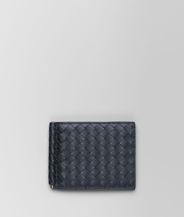 BOTTEGA VENETA LIGHT TOURMALINE INTRECCIATO MONEY CLIP BI-FOLD WALLET Small Wallet Man fp
