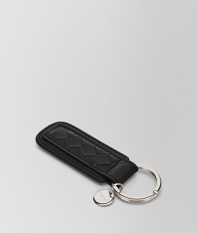 BOTTEGA VENETA KEY RING IN NERO INTRECCIATO NAPPA Keyring or Bracelets E fp