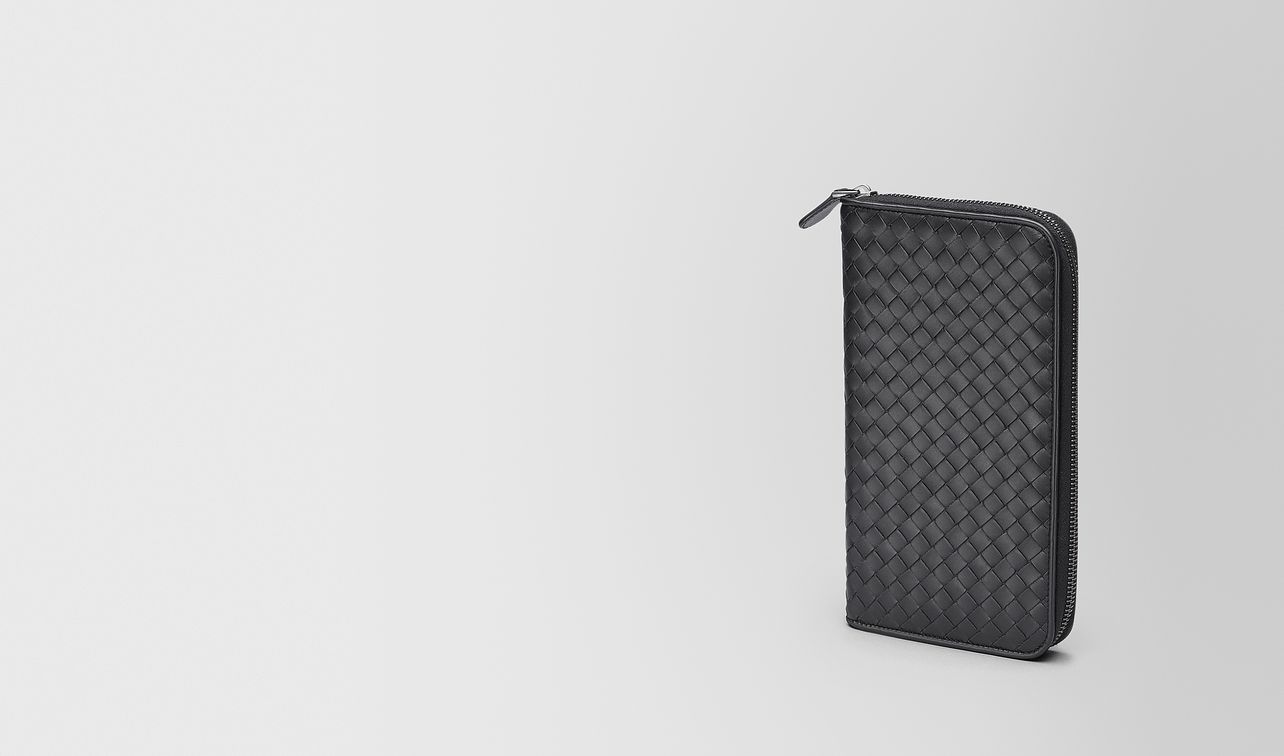 zip around wallet in nero intrecciato vn landing