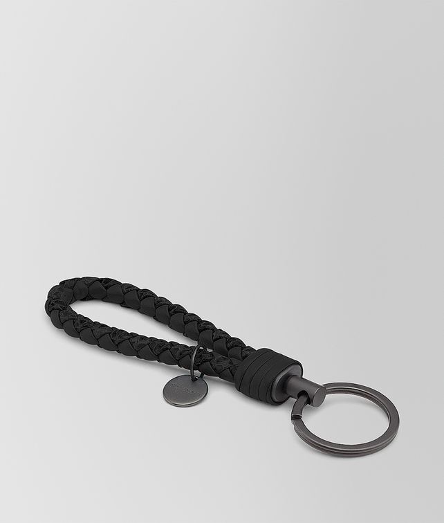 BOTTEGA VENETA ネロ イントレチャート ナッパ アイヤーズ キーリング キーリング & レザーブレスレット E fp
