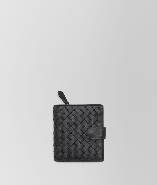 BOTTEGA VENETA MINI WALLET IN NERO INTRECCIATO NAPPA Small Wallet Woman fp