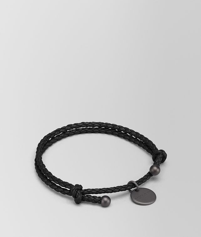 BOTTEGA VENETA ARMBAND AUS INTRECCIATO NAPPA IN NERO Schlüsselring oder Armband E fp