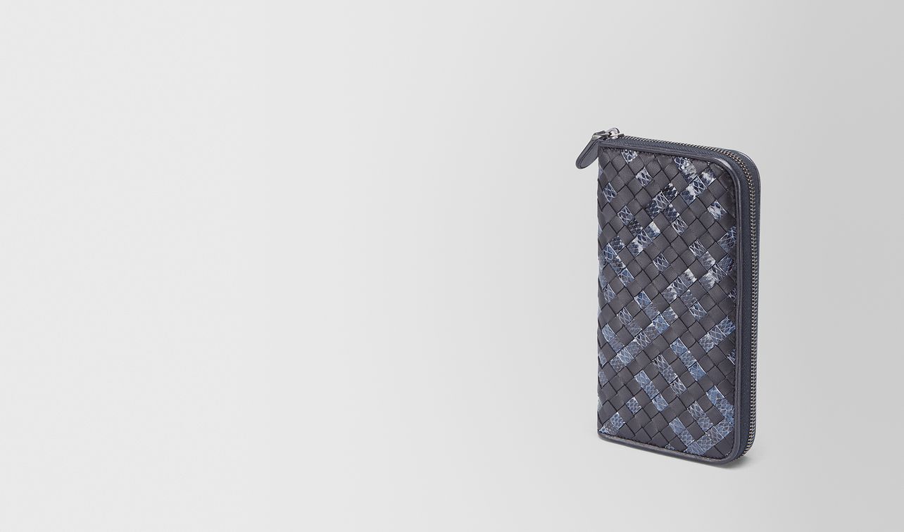 zip around wallet in tourmaline intrecciato nappa and ayers landing