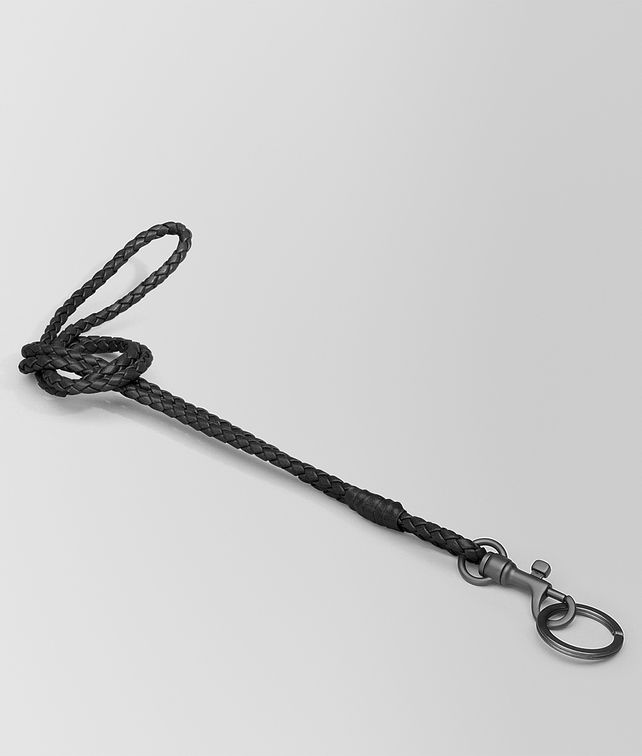 BOTTEGA VENETA ネロ イントレチャート ナッパ キーリング キーリング & レザーブレスレット E fp