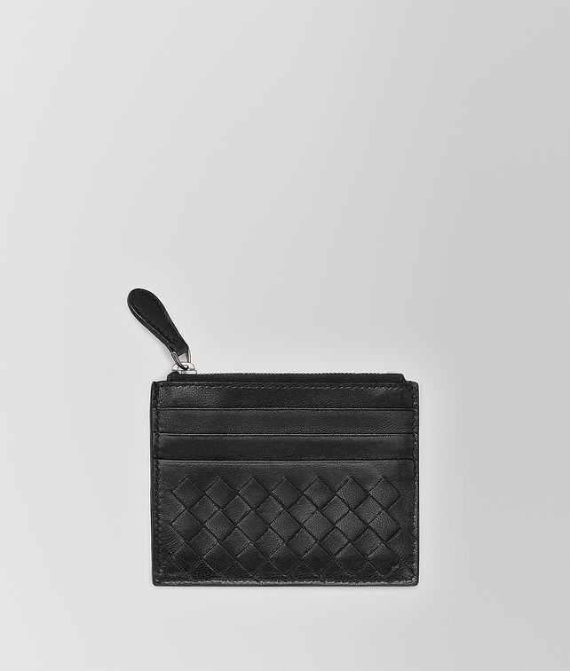 BOTTEGA VENETA CARD CASE IN NERO INTRECCIATO NAPPA Card Case Woman fp