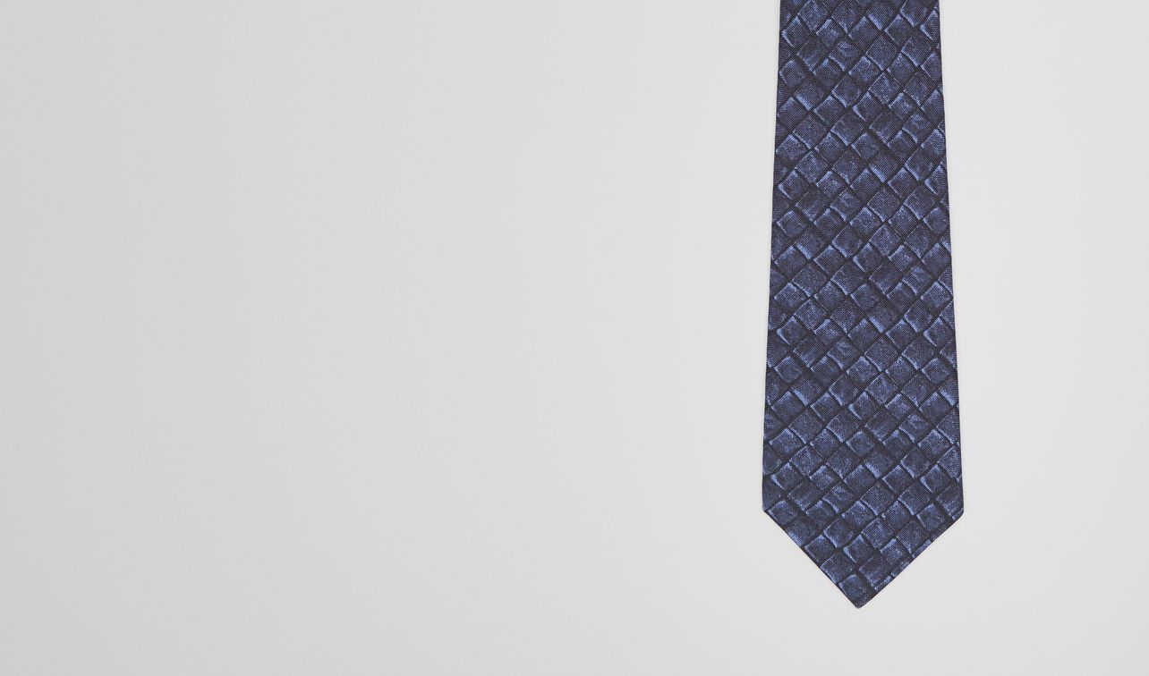 midnight blue blue silk cotton tie landing
