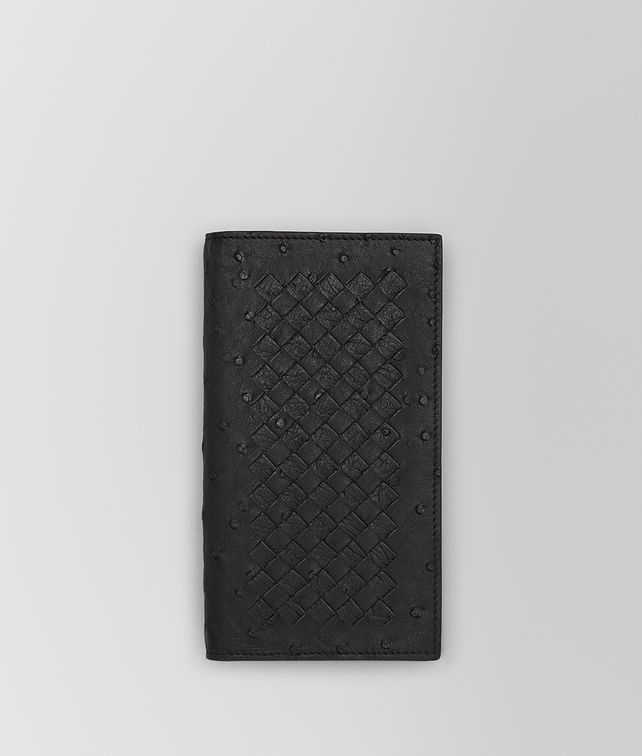 BOTTEGA VENETA CONTINENTAL WALLET IN NERO OSTRICH Large Wallet Man fp